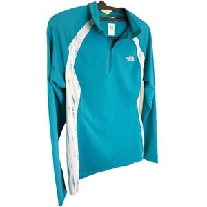 The North Face‎ Performance Womens MEDIUM 1/4 Zip Long Sleeve Teal